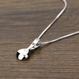 S925 Sterling Silver Spoon Pendant Necklace Short Chain Jewelry