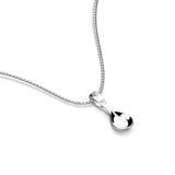 S925 Sterling Silver Spoon Pendant Necklace Short Chain Jewelry