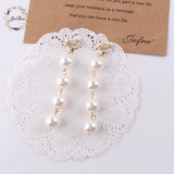 Bohemian Pearl Long Earrings Retro Tassel Jewelry