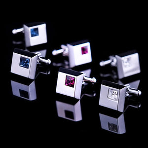 Mens Wedding Cufflinks Pink Red Purple Crystal