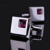 Mens Wedding Cufflinks Pink Red Purple Crystal