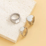 Geometric Oil Dripping Set Index Finger Ring French Love Overlapping Ring