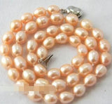 Pink Rice Freshwater Pearl Necklace 18'' 8-9mm