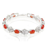 Orange Opal 18K Silver Plated Chain Bracelet Jewelry