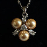 Shell Pearl Beads Pendant with Chain - Pink/Yellow/Red/Orange