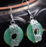 Silver Art Style Earrings with Quartzite/Sand Stone