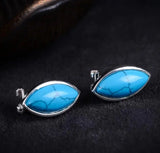 Women's 925 Silver Jade Marcasite Earrings