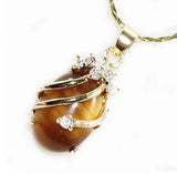 6 Color 13*18mm Stone/Zircon/Tiger Eye Jade Pendant