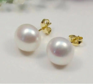 Freshwater Cultured Pearl Earrings 7-8mm Pink Purple Gray