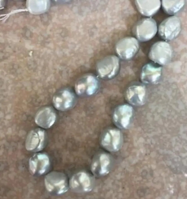 14k South Sea Baroque Grey Pearl Necklace 18in