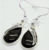 925 Silver Agate Marcasite Dangle Earrings - Bride Jewelry