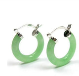 Natural Green 925 Sterling Silver Earrings