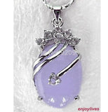 Lavender Stone Crystal Pendant Necklace