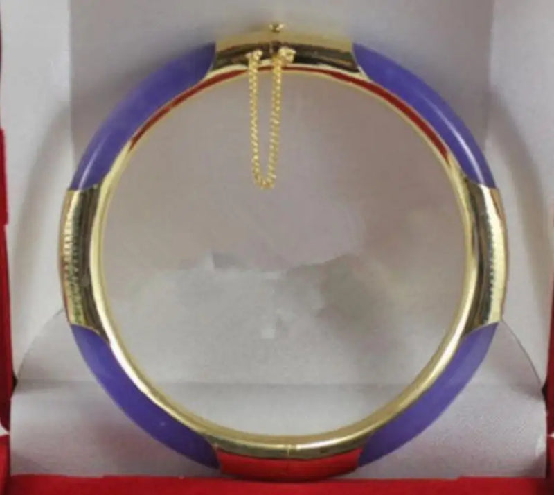 Purple Jade Bangle Bracelet Fine Jewelry Noble 100% Natural Jade