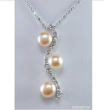 Pink Pearl Crystal Pendant Necklace