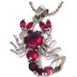 Red Crystal Scorpion Pendant Necklace