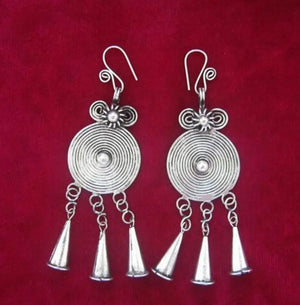 Miao Silver Gourd Flowers Earrings Rural Dongzhai National Wind Retro Jewelry
