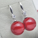 Mother of Pearl Grey Shell Pearl Earrings Small Fresh Red Earrings