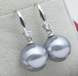 Mother of Pearl Grey Shell Pearl Earrings Small Fresh Red Earrings