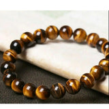 Natural African Tiger eye Stone 8mm Beads Men Bracelet Elastic Bangle