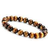 Natural African Tiger eye Stone 8mm Beads Men Bracelet Elastic Bangle