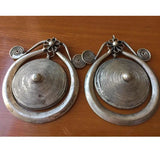 Ethnic Miao Tibet Silver Circular Helical Earrings Dangle Earrings