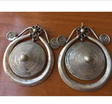Ethnic Miao Tibet Silver Circular Helical Earrings Dangle Earrings
