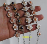 Natural Pearl Bracelet with Shell Flowers, 7-8mm, Extended Chain