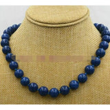 12m Egyptian Lapis Lazuli Round Beads Necklace 18"