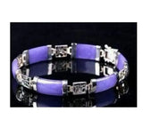 Multi-Color Natural Stone Link Bracelet 7.5 Inches