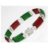 Multi-Color Natural Stone Link Bracelet 7.5 Inches
