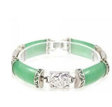 Multi-Color Natural Stone Link Bracelet 7.5 Inches