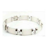 Multi-Color Natural Stone Link Bracelet 7.5 Inches