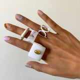 Irregular Shaped Acrylic Suit Ring Sweet Chain Open Hand Ornament Female
