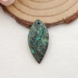 Chrysocolla Carved Leaf Pendant, Natural Gemstone Jewelry