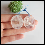 Natural Gemstone Carved Quartz Earrings, 30x26x6mm