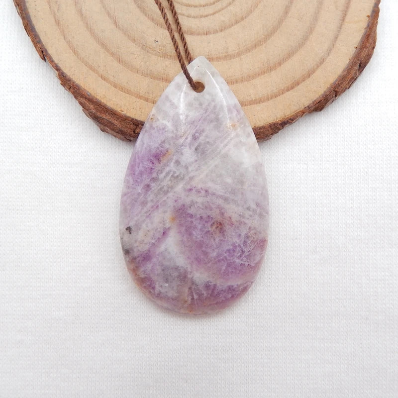 Hand Carved Purple Lace Agate Rhodonite Pendant Beads