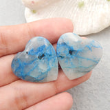 Chrysocolla Heart Shaped Earrings 25x25mm