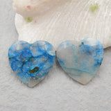 Chrysocolla Heart Shaped Earrings 25x25mm