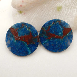 Chrysocolla Gemstone Carved Earring Bead for Women