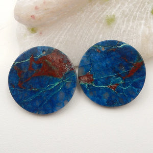 Chrysocolla Gemstone Carved Earring Bead for Women