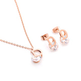 Zircon Letters Necklace, Titanium Steel Chain Accessories