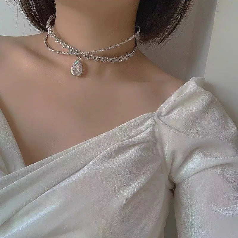 Birthstone Water Drop Pendant Necklace for Women