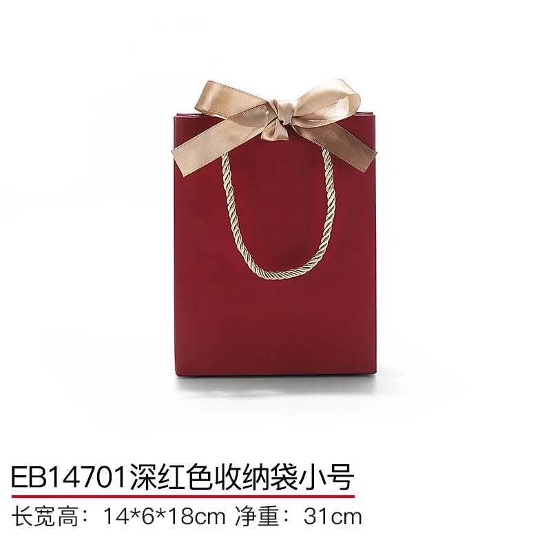 Jewelry Handbag Paper Bag with Ribbon, Customizable Print