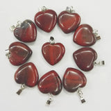 Assorted Natural Stone Red Heart Charms 16MM Pendants 50Pcs/lot