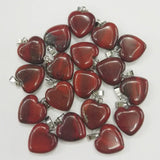 Assorted Natural Stone Red Heart Charms 16MM Pendants 50Pcs/lot