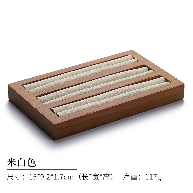 Wood Jewelry Plate Ring Display Storage Rack