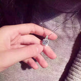 Crystal Zircon Diamond Pendant Clavicle Chain Necklace
