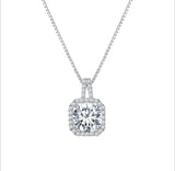Crystal Zircon Diamond Pendant Clavicle Chain Necklace