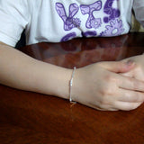 925 Silver Bead Bracelet Frosted Beads Women's Jewelry